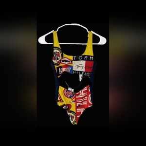 Tommy Hilfiger  MOTOR SPORT Multicolor Logo Patch One-Piece Swimsuit